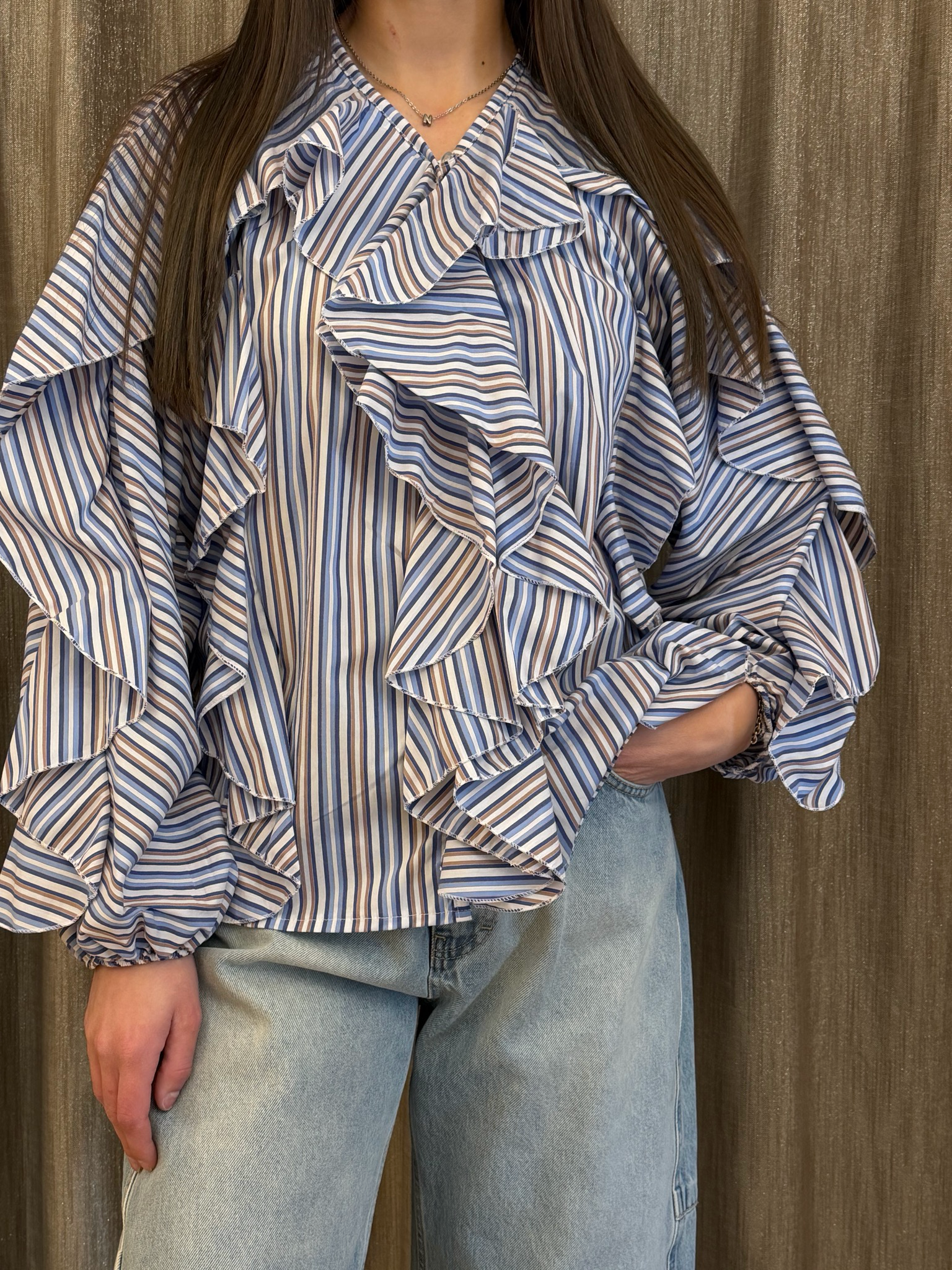Camicia Stripes Volant