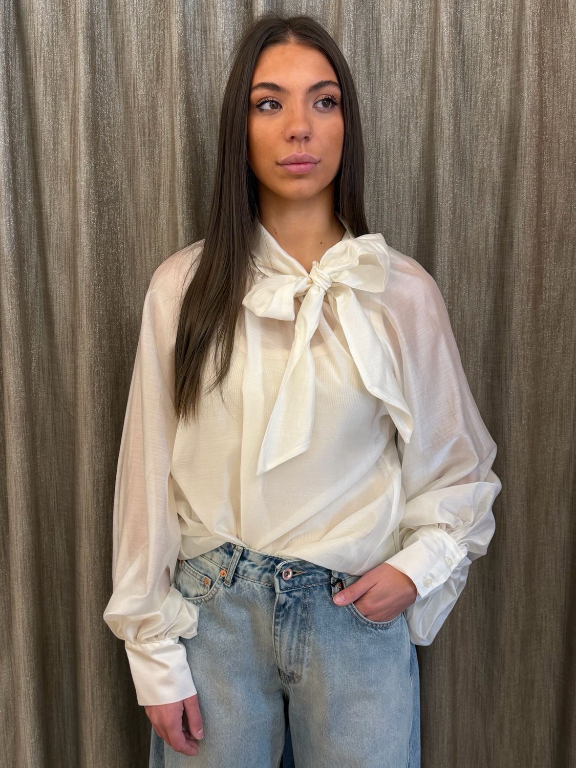 Camicia Fiocco Panna Vicolo
