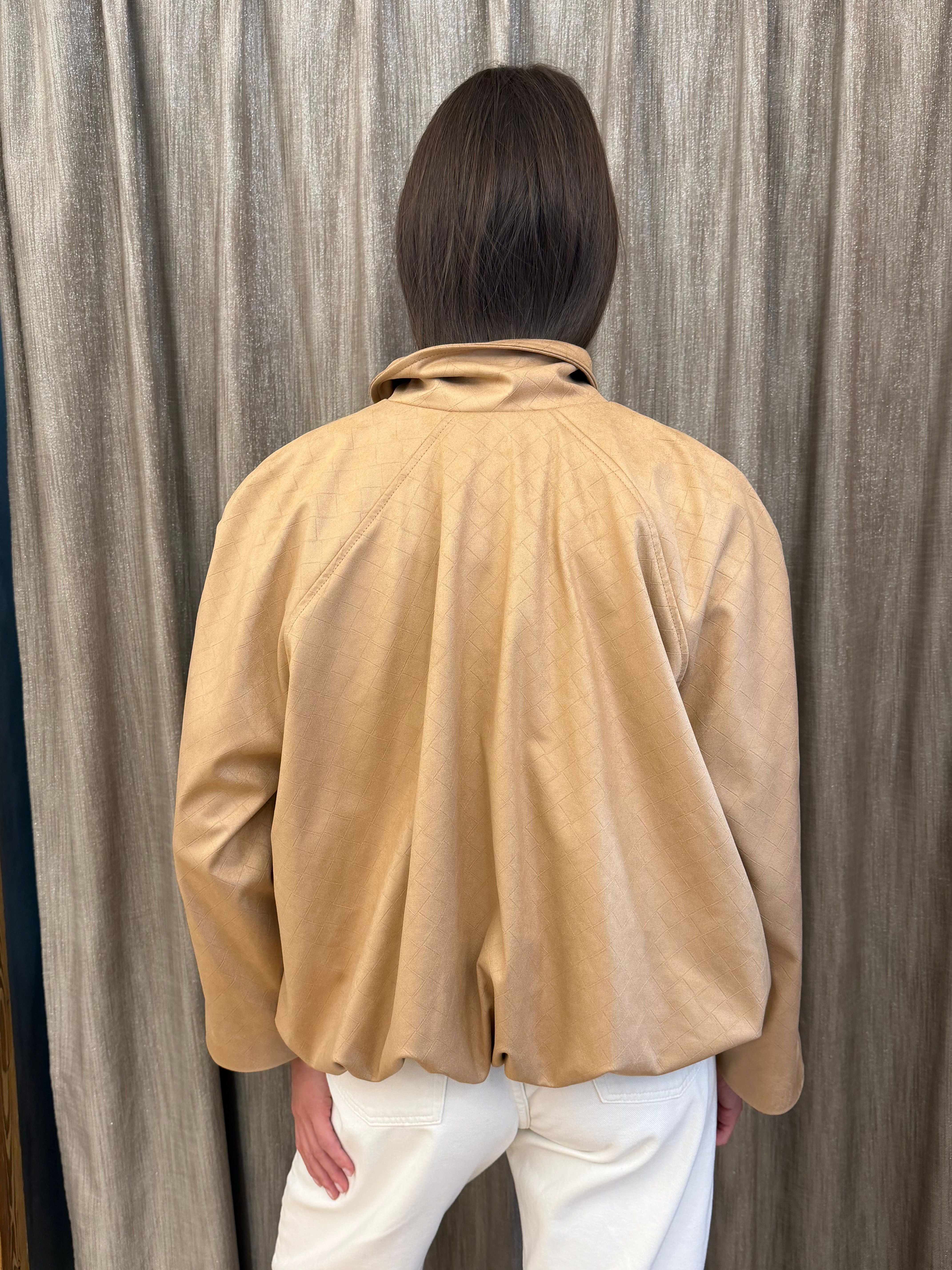 Bomber Intreccio Suede Beige Tensione In