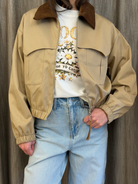 Bomber Colletto Velluto Beige