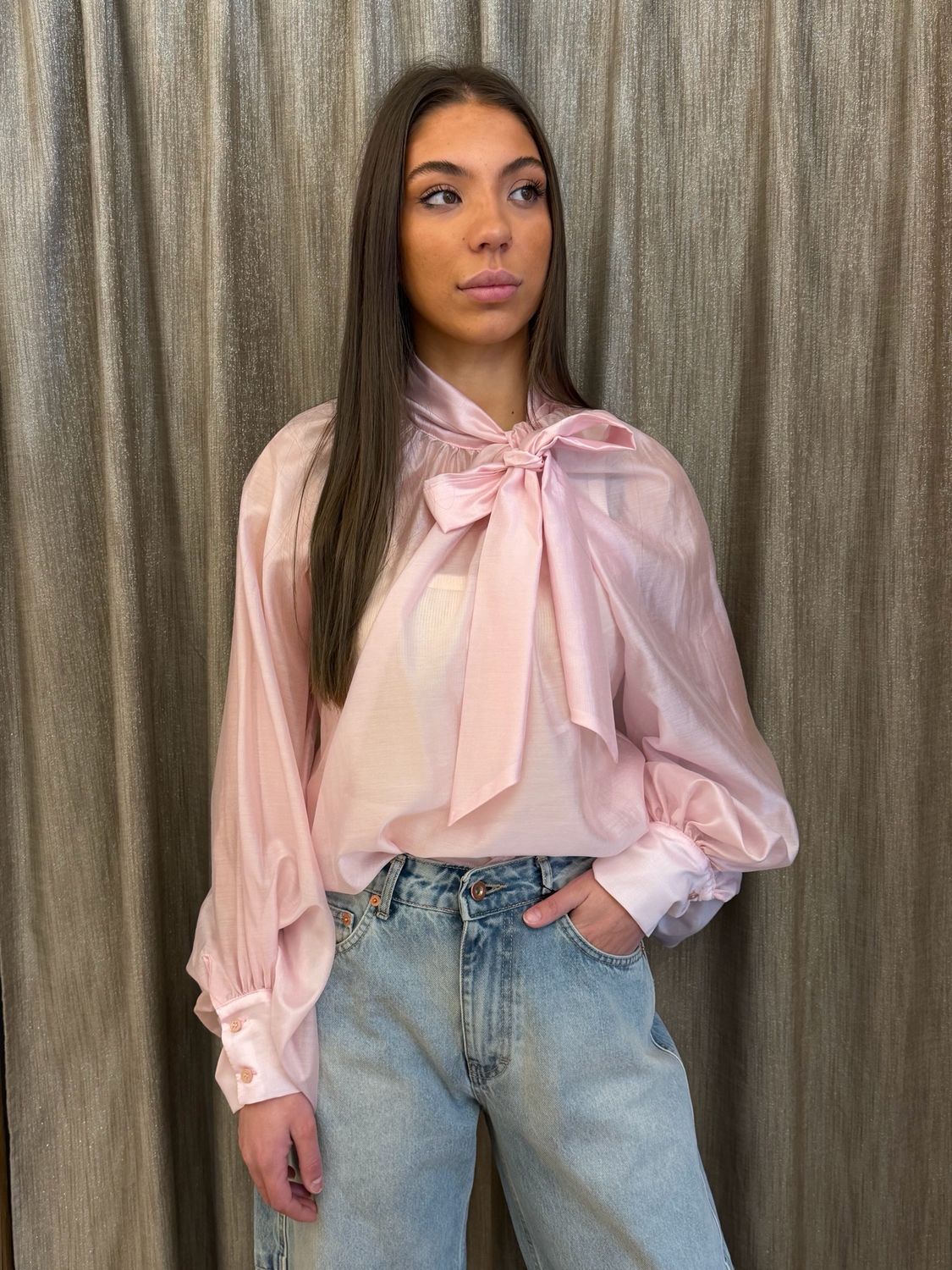 Camicia Fiocco Rosa Vicolo