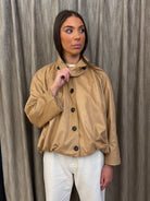 Bomber Intreccio Suede Beige Tensione In