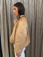 Bomber Intreccio Suede Beige Tensione In