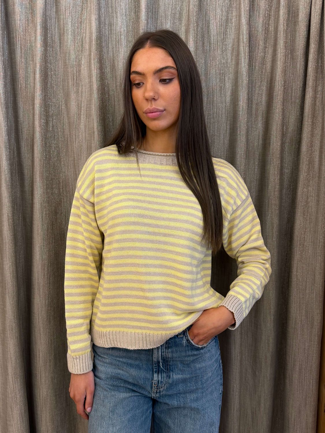 Pull Beige/Giallo Tensione In